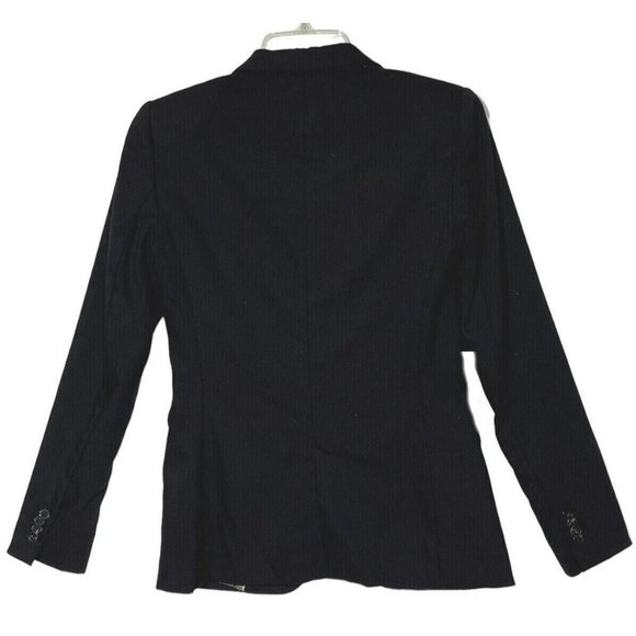 Massimo Dutti Classic Black Wool One-Button Career Blazer Jacket - Picture 4 of 12